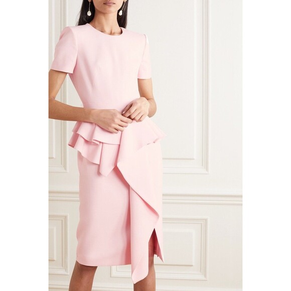 NWT. $3190 ALEXANDER MCQUEEN PEPLUM DRESS Pink IT38 / US2 - Picture 1 of 16